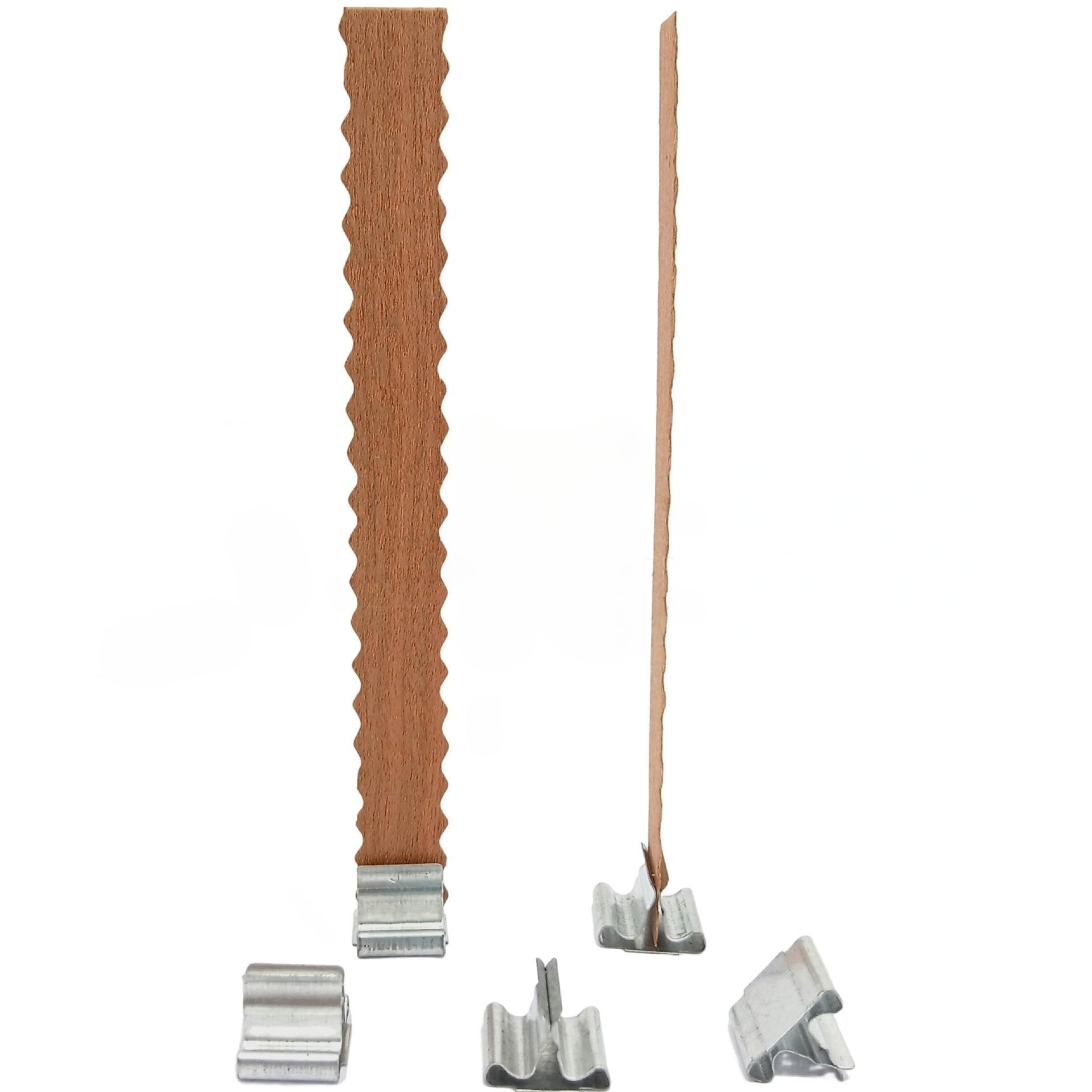 Zestawy 10/20/50 40-90MM Faliste koronki Duże knoty drewniane do wyrobu świec z knotami metalowymi Uchwyt na świece sojowe Knoty Bezdymne(50pcs)