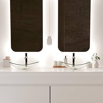 食器 shinshin YIMAI Ingenuity Vessel Sink Bathroom Sinks Tempered Glass