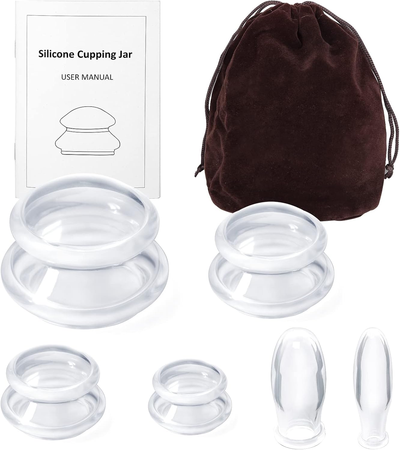 WSmelon Silicone Cupping Theraphy Set,Chinese Cupping Set