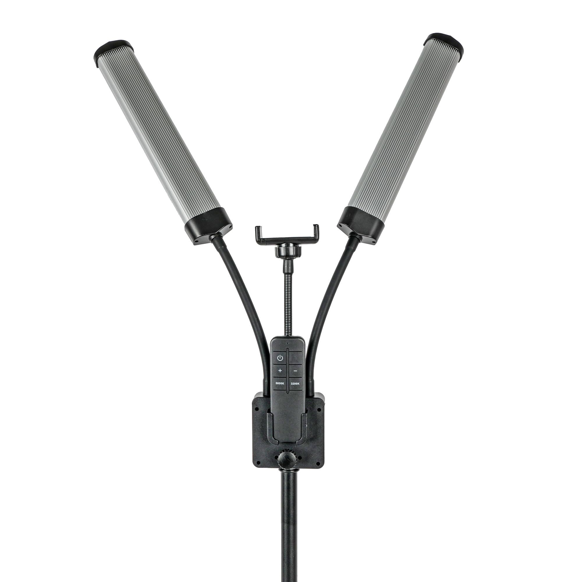 Lámpara LED de belleza de doble brazo para extensión de pestañas, maquillaje, manicura, intensidad regulable, con soporte para teléfono móvil