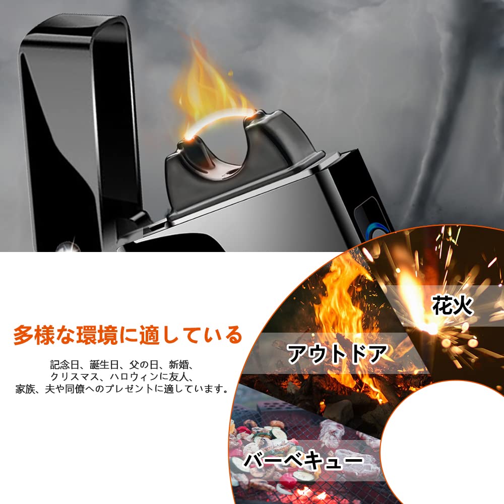GADATOP Briquet électrique à arc plasma rechargeable de type C - Briquet coupe-vent pour bougies, feux d'artifice (noir royal)