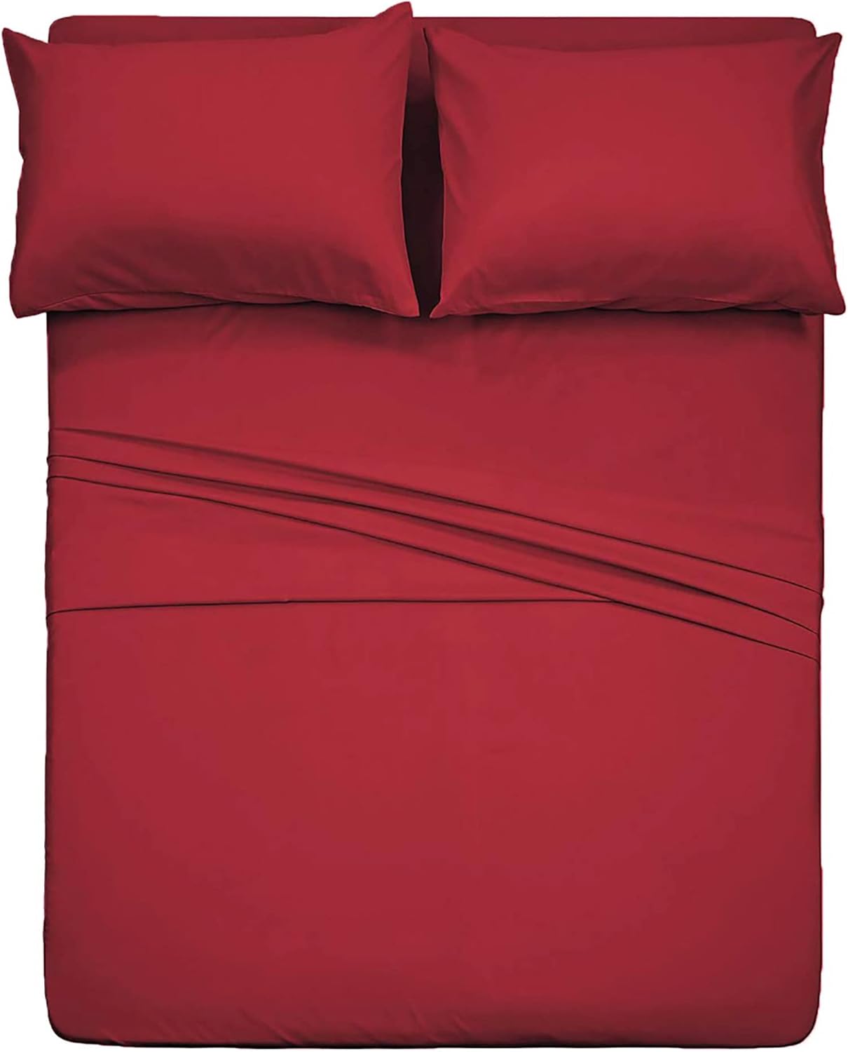 400 Thread Count Cotton Queen Size Sheet Set (Burgundy