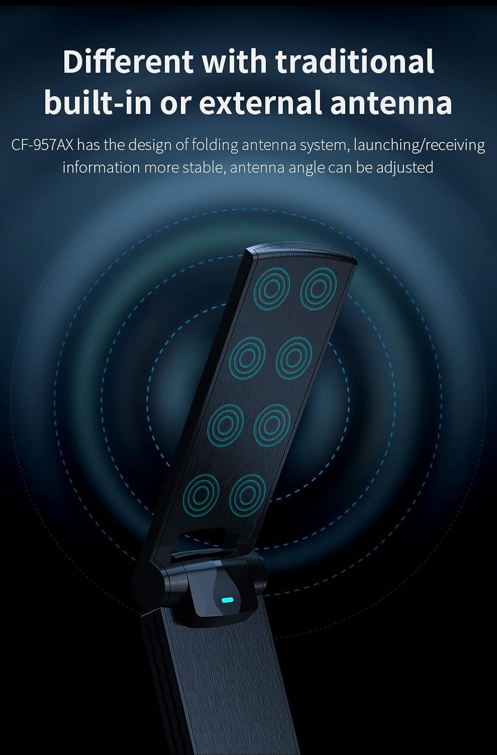 OKN USB WiFi Adapter AX1800 WiFi 6 (802.11ax), Dual Band 5GHz/2.4GHz Wireless Network Adapter, 5dbi Antenna Long Range for PC/Laptop, WPA3 Network Security, Support Windows 7/10/11 : Electronics