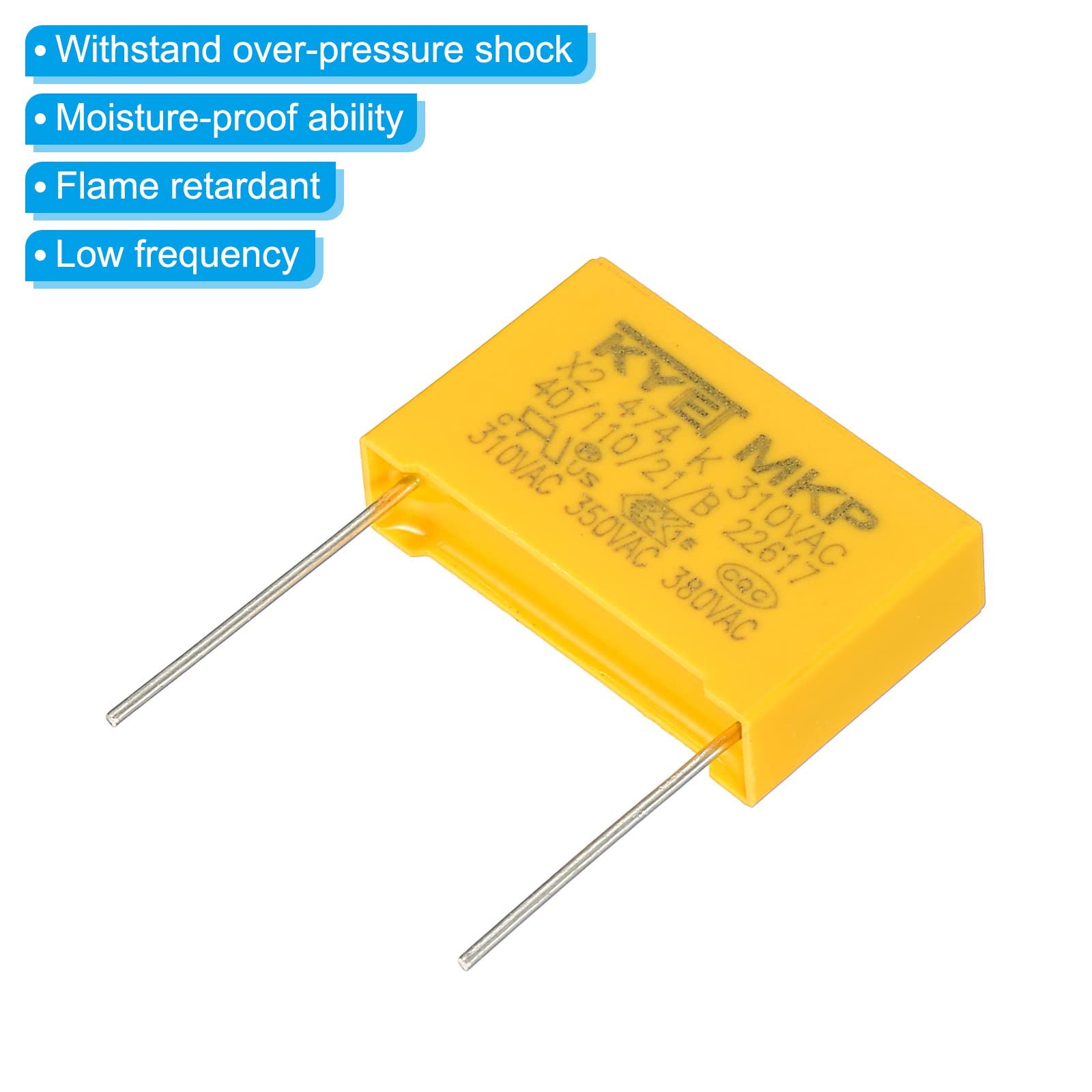 PATIKIL Safety Capacitors 0.47uF 310V AC - 10 Pack Film Capacitors For Power Supply, DIY Electronics