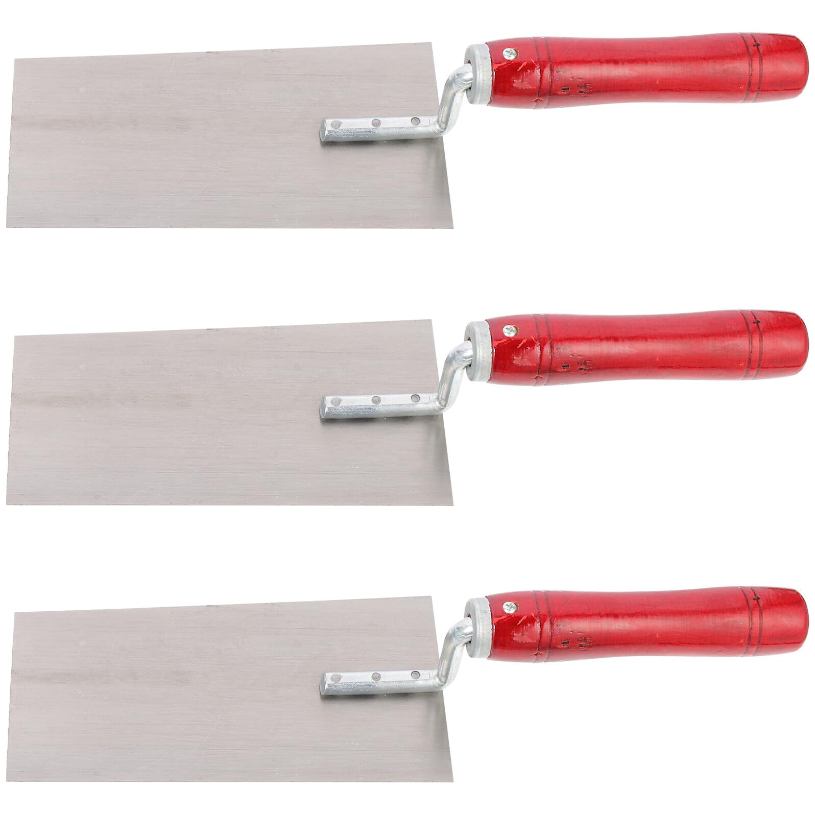 Lot de 3 Truelles de Finition en Acier Inoxydable Manche en Bois, Couteaux à Enduire Pratiques et Efficaces pour Ciment et Béton, Outils pour Maçonnerie