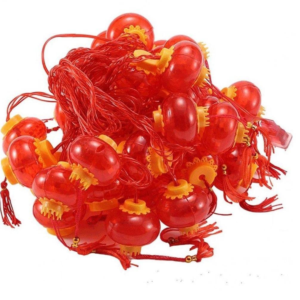 Vepoty Lantern 2M 10Led Red Chinese String Lights Chinese Style Wedding Decorations Light Spring Festival Chinese New Year Decor