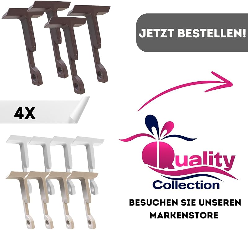 Quality Collection Billenő Ablakzár Szett - 4 db Barna Biztonsági Ablakrögzítő, Könnyű Telepítés, Szélálló Védelem Otthonra és Irodába