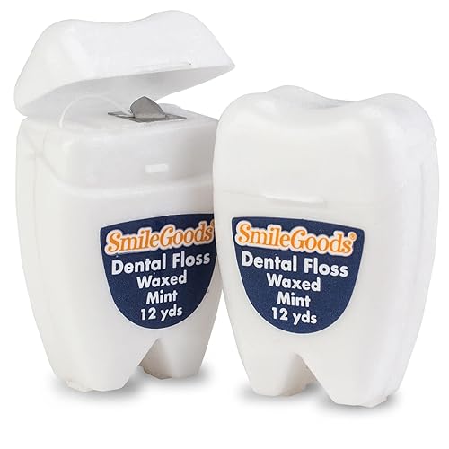 Smilegoods Hilo dental encerado de menta en forma de molar, 12 yardas, 144 por caja