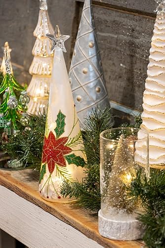 Miniatura 9 de Boston International Decoración de árbol de mesa de Navidad de invierno, pequeño, abstracto en blanco y negro