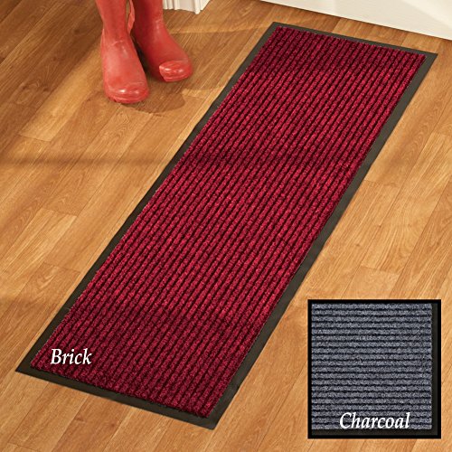 All Weather High Traffic Skid-Resistant Indoor Outdoor Floor Hallway Kitchen Runner Rug , Charcoal #TOP1