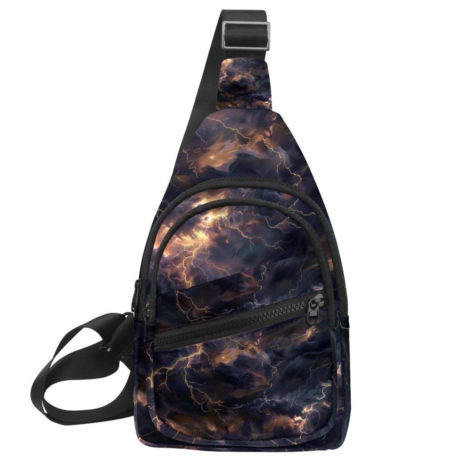 Mochila cruzada de entrenamiento Yellow Light Lightning multicolor ajustable unisex 7