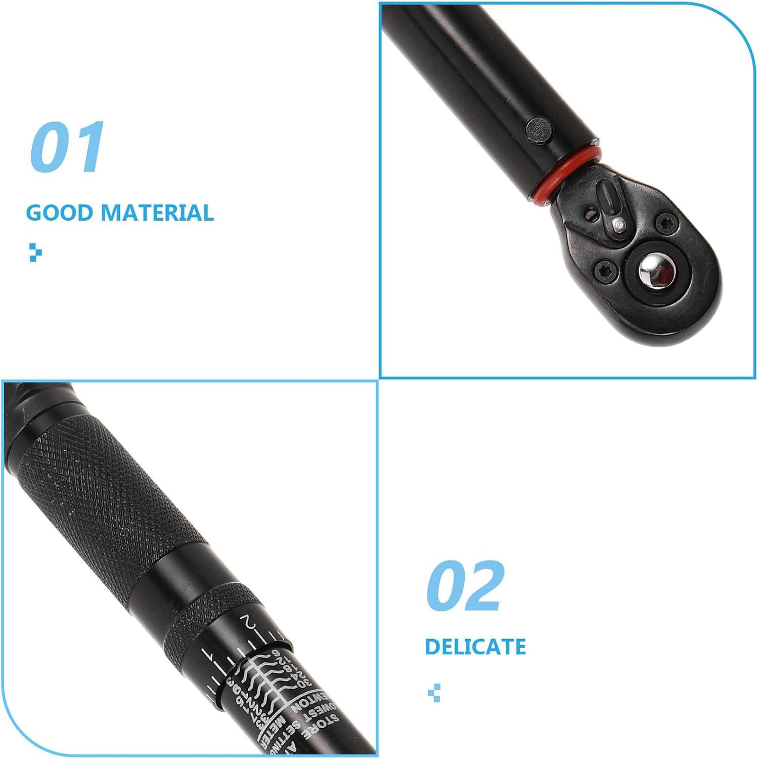 Adjustable 1/4 Inch Torque Wrench 3-33nm Pre-set Click Ratcheting Spanner 45 Teeth High Precision Automotive Torque Driver Tool for Car and Bike Repair