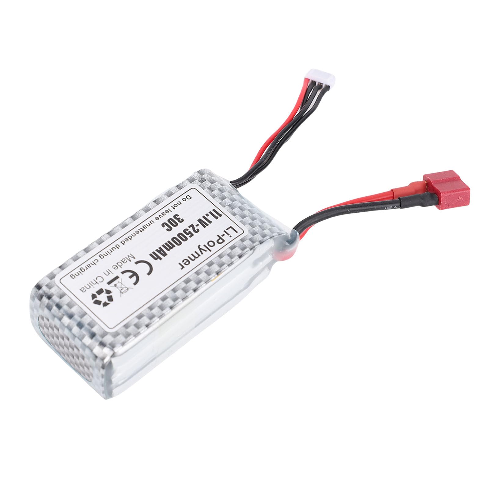 Batería de Barco RC de Alto Voltaje Recargable 2500mAh T Plug 3S, Aceleración Rápida para Coches y Barcos RC, Aplicable para Carreras y Escalada Li-Ion 11,1V 2500mAh