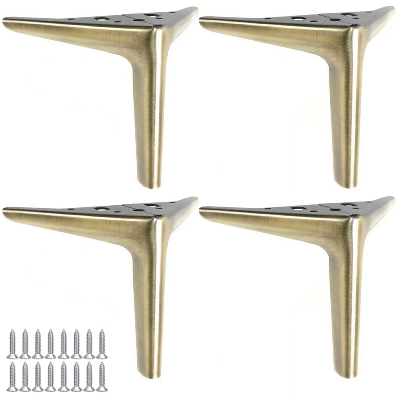 UYHBCNQD Triangle Furniture Legs 4Pcs Replacement Legs Set Sofa Support Leg Metal Cabinets Legs Dresser Extenders Furniture Foot with Screws(Bronze,12cm)