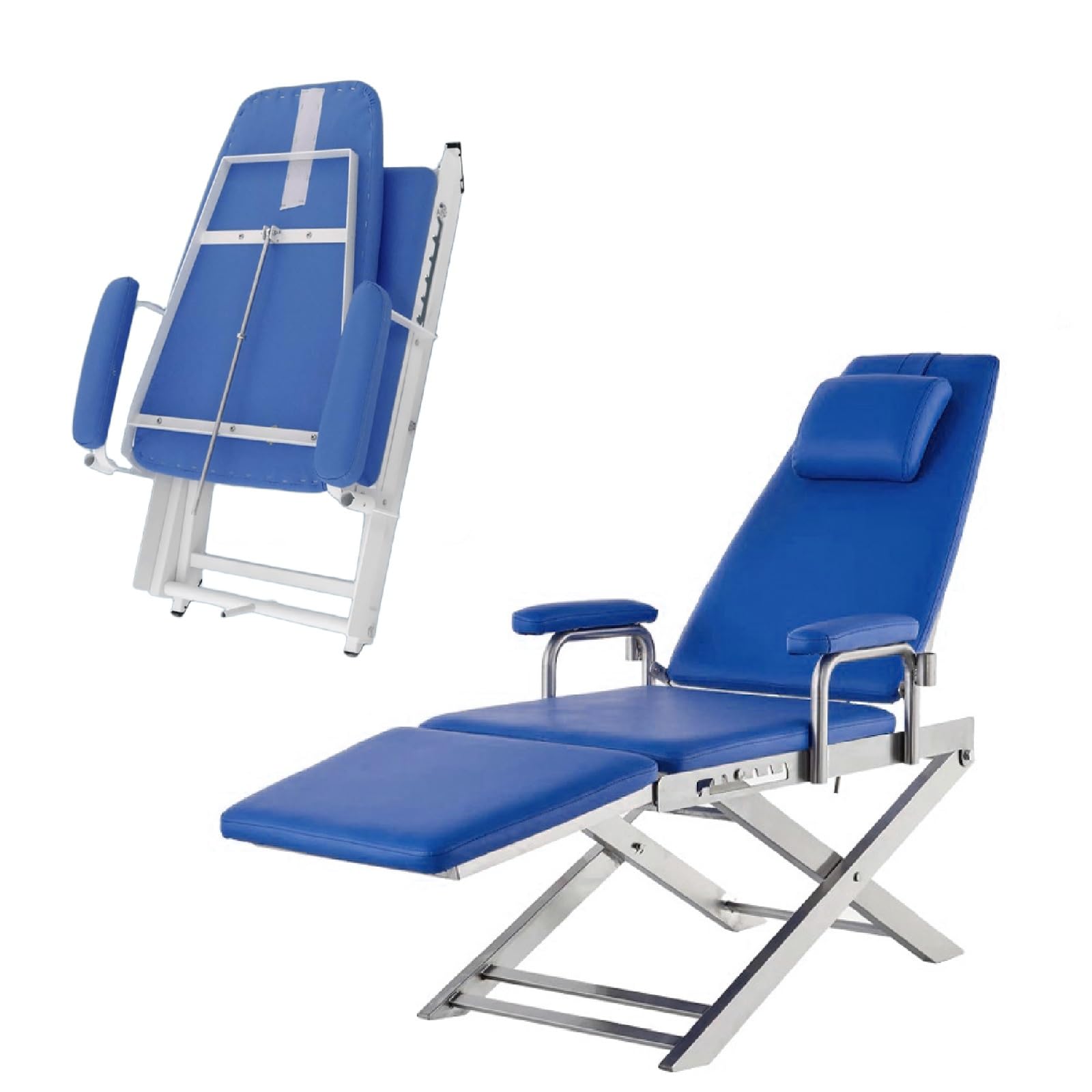 Poltrona odontoiatrica Pieghevole Portatile con Lampada a LED, Braccio Girevole a 360°, Poltrona Professionale per Studio dentistico, per cliniche, ospedali, Centri estetici e Centri commerc