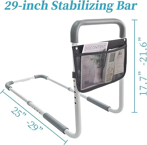 Miniatura 10 de Rieles de cama para adultos mayores, riel de asistencia de cama ajustable en altura para personas mayores, barra de agarre para evitar caídas con