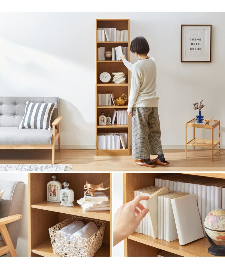 Amazon｜本棚 大容量 高さ180 薄型 文庫本 書棚 (幅45×高さ180cm