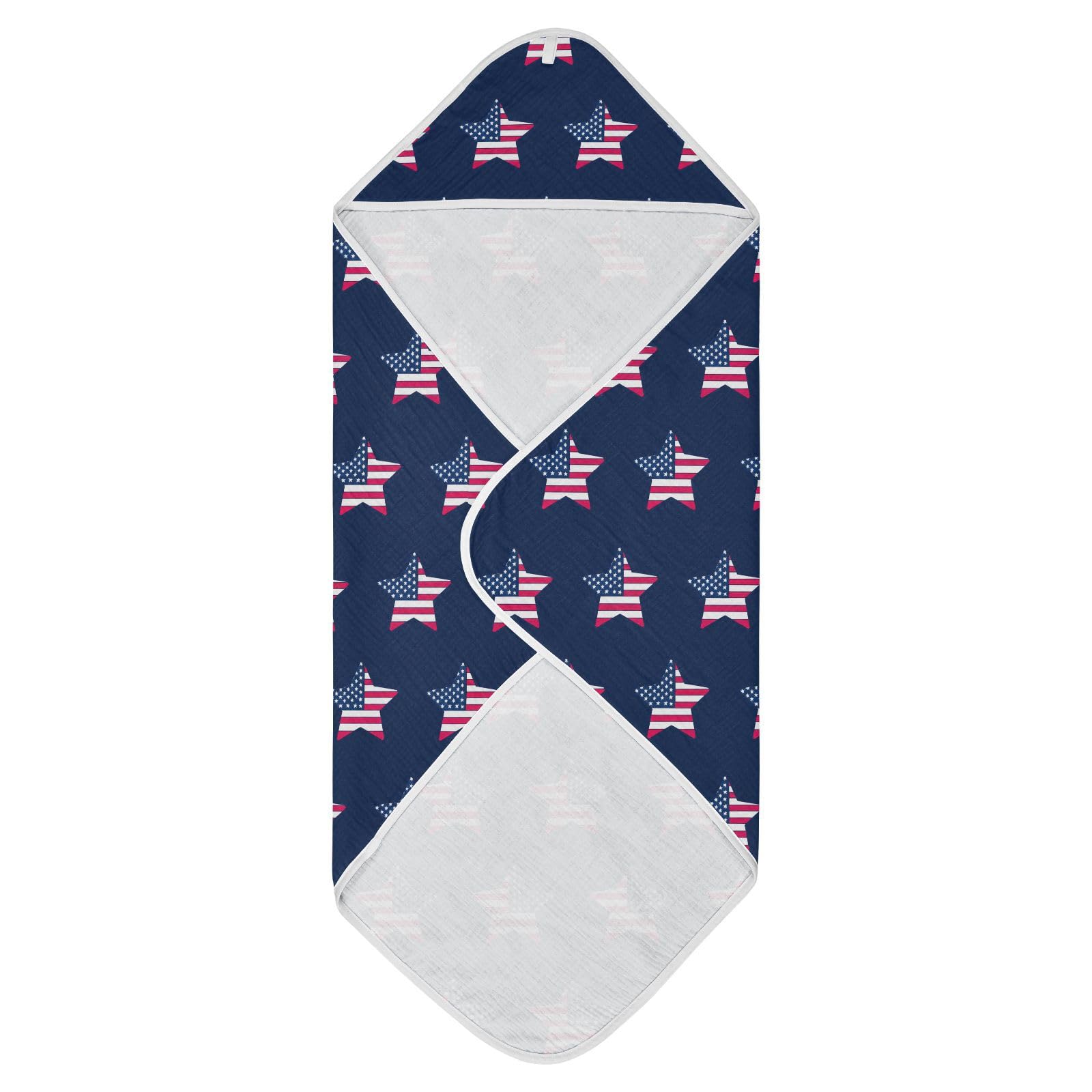 Msyxl Independence Day Hooded Towel - Ultra Soft & Absorbent Muslin Cotton Bath Towel for Babies, Toddlers, Newborn - Boys & Girls Essential 35