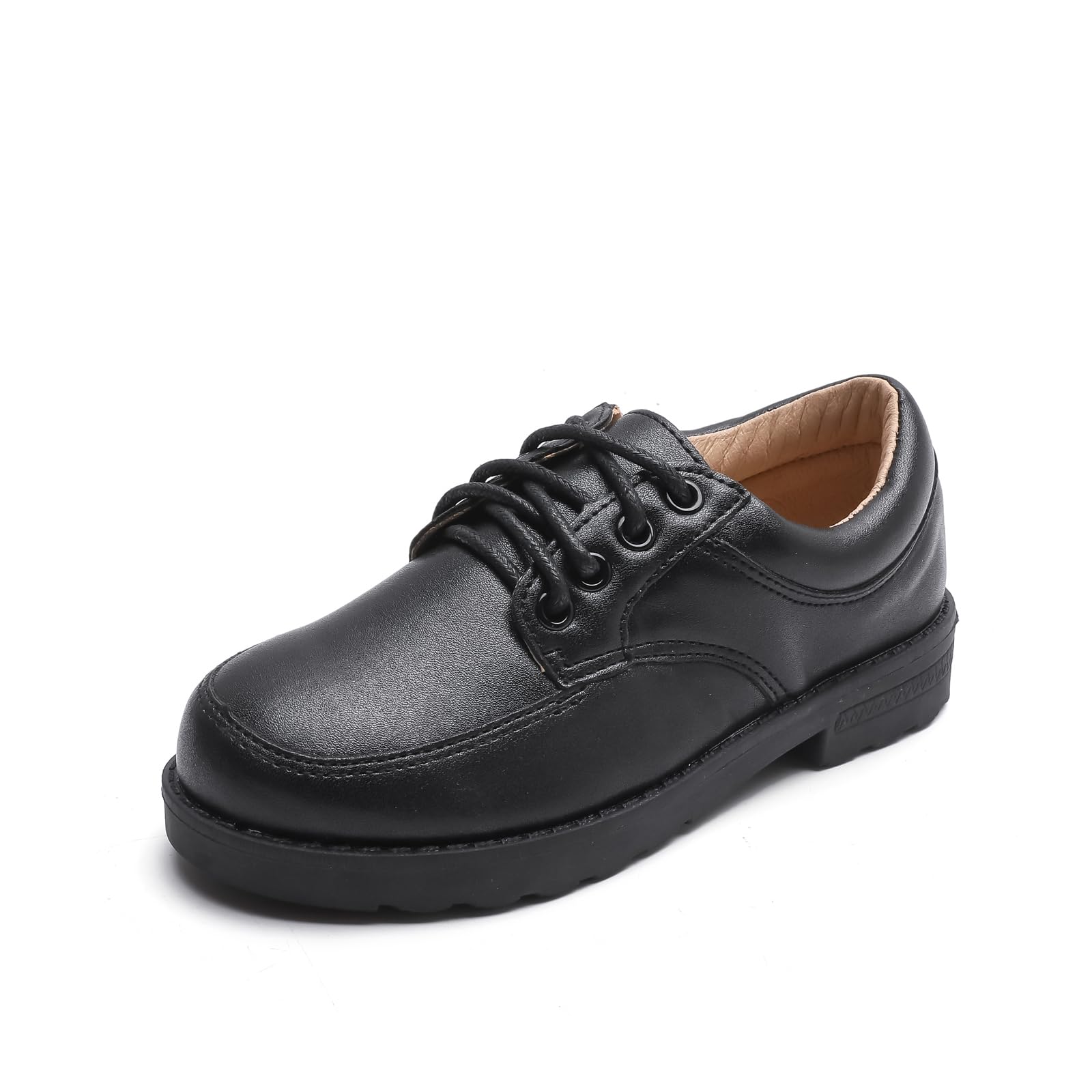 WUIWUIYU Garçons Chaussures habillées à Lacets Derby Chaussures de Bal de Mariage Formelles