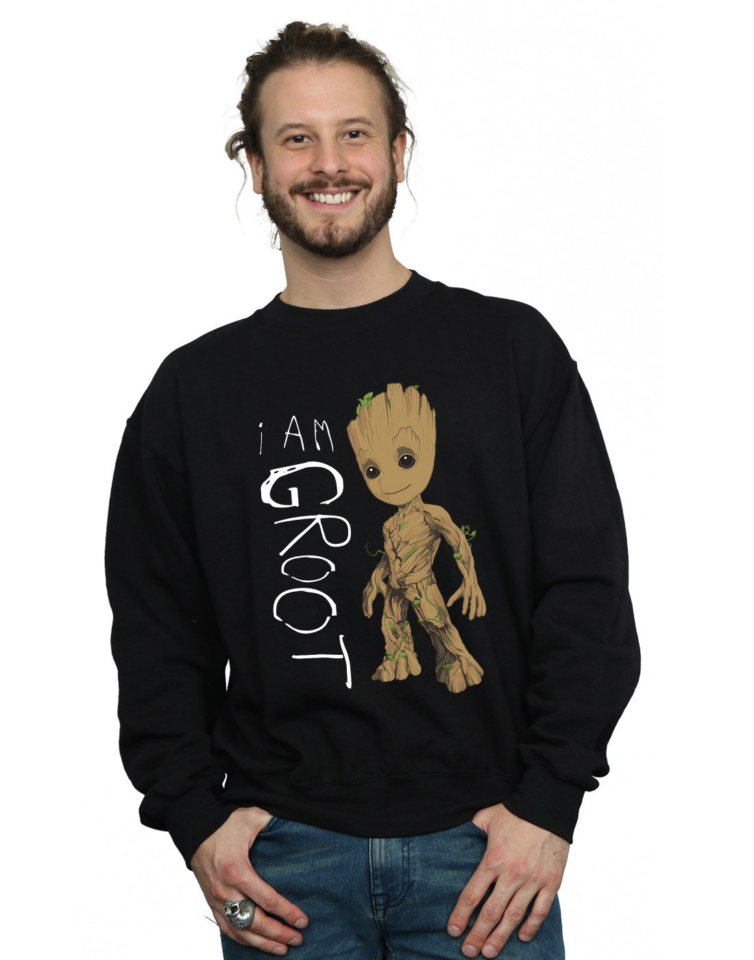 Marvel Men's Guardians Of The Galaxy I Am Groot Scribbles Sweatshirt Black XXX-Large