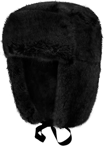 Miniatura 7 de Sombrero de invierno cálido y resistente al viento para hombre, de piel sintética, suave y térmica, para caza, esquí, senderismo, sombrero de nieve