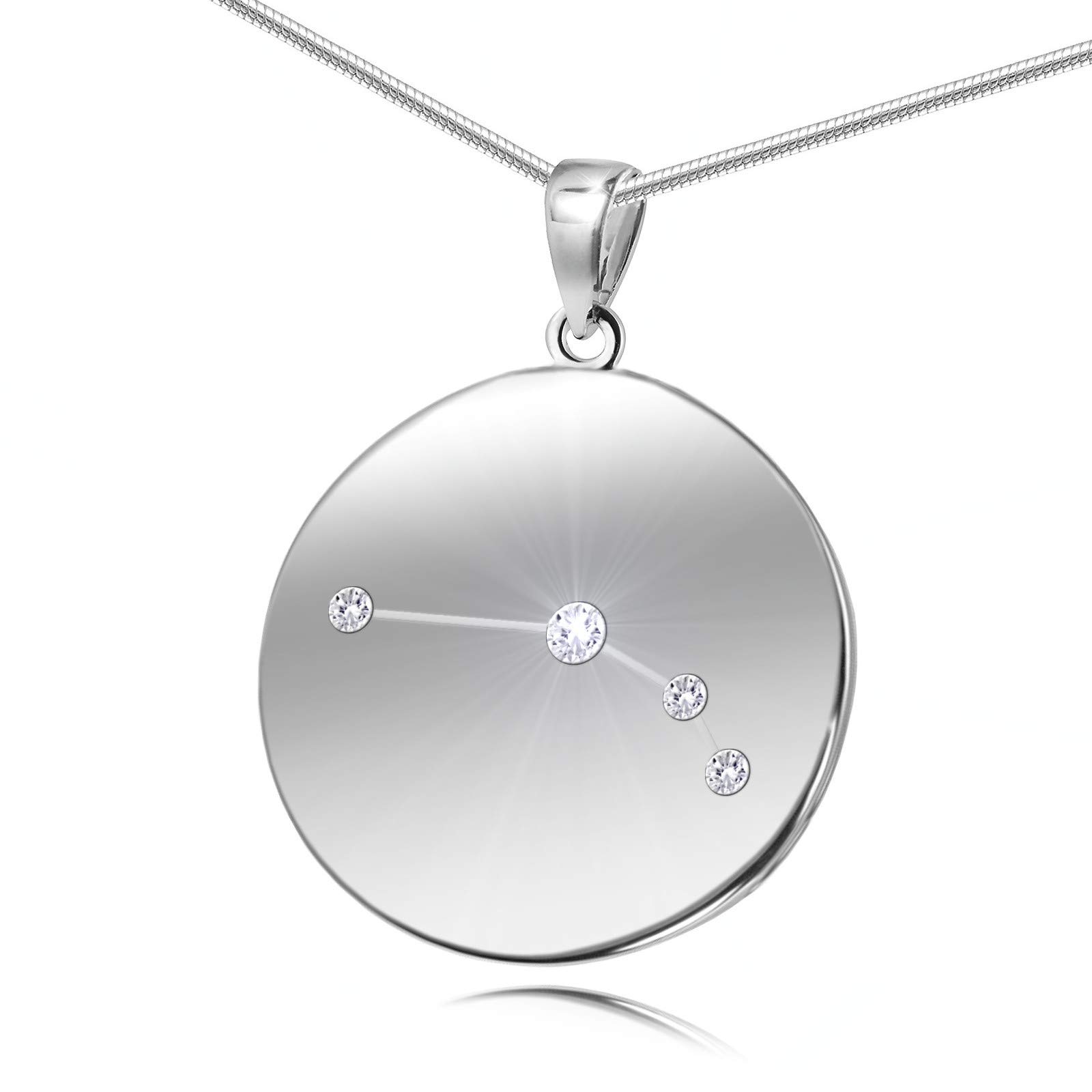 LILLY MARIE LillyMarie Damas cadena de plata auténtica plata 925 colgante original con signo de estrella Swarovski Elements oxidado Longitud-ajustable Papel de regalo Regalos para mejores amigos