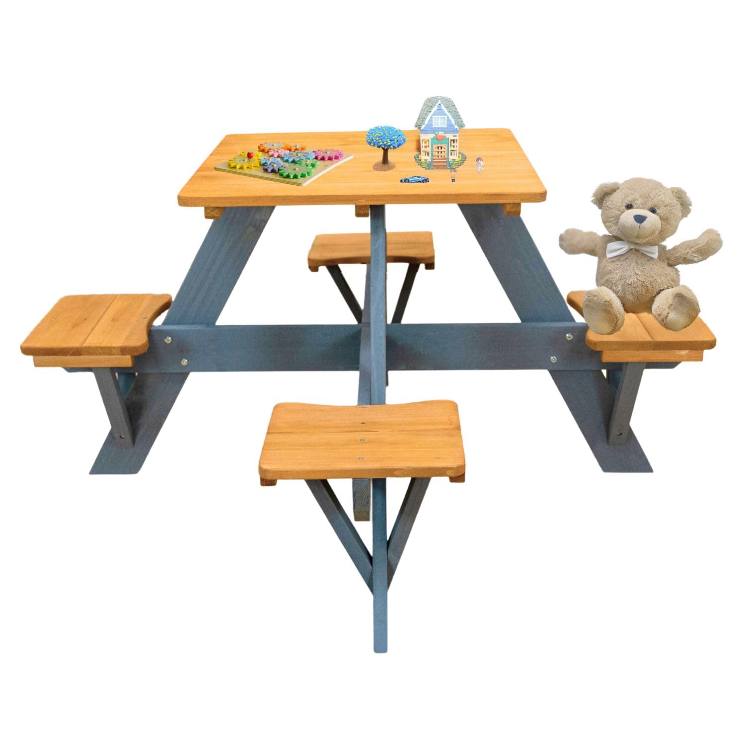 Coemo Table de pique-nique Romy Table de jardin en bois Marron
