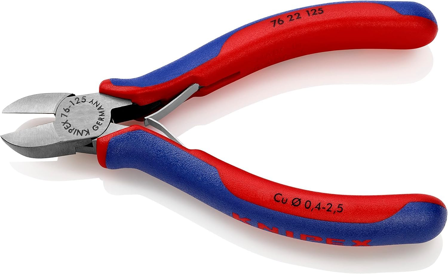 Knipex Pince coupante de côté pour électromécanicien, 76 22 125 | Avec poignées multimatières 125 mm