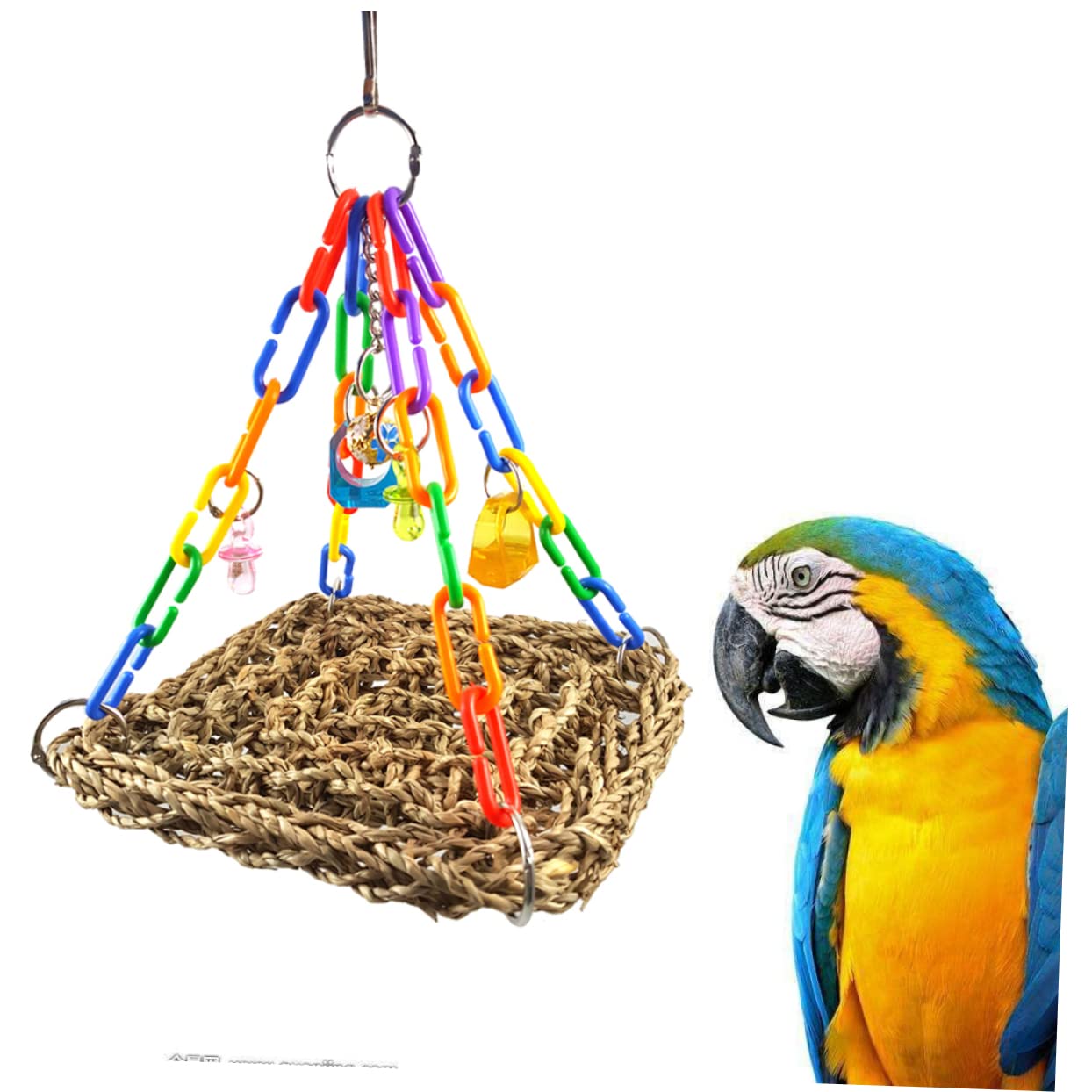 Sosoport 3piezas Hamaca De Juguete para Periquitos Columpio para Aves Juguete De Masticar para y Aves Pequeñas Accesorio Divertido y Seguro Entretenimiento De