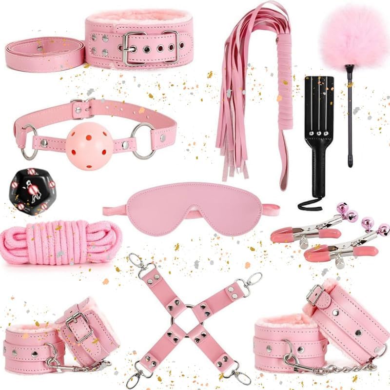 Multi Functional Adjustable Indoor Fitness Training 12 Piece Leather Set, Rhythm and Collar Combination, Couple Gift - D9