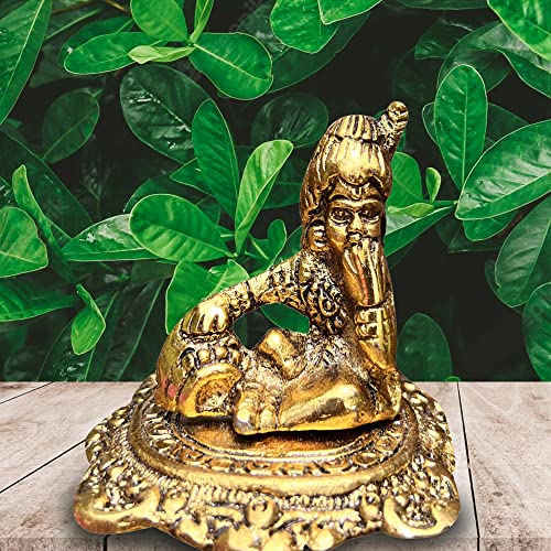 Image of Wonder Care Lord Krishna Statue Krishna Metal Idol Figurine-Hindu God of Love and Divine Joy Idol for Indian Religious Festival- Home Decor Item