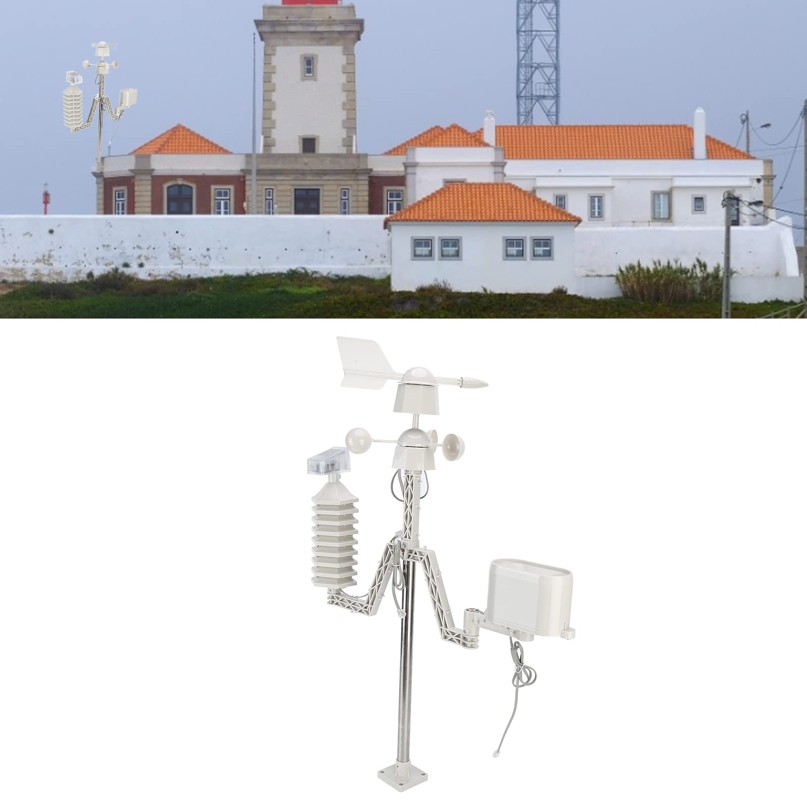 Strumento di Previsioni Meteorologiche con Monitoraggio di umidità e Temperatura per Casa e Giardino Display Compatto in ABS da 5 V 7,5x4,9x1,2 Pollici