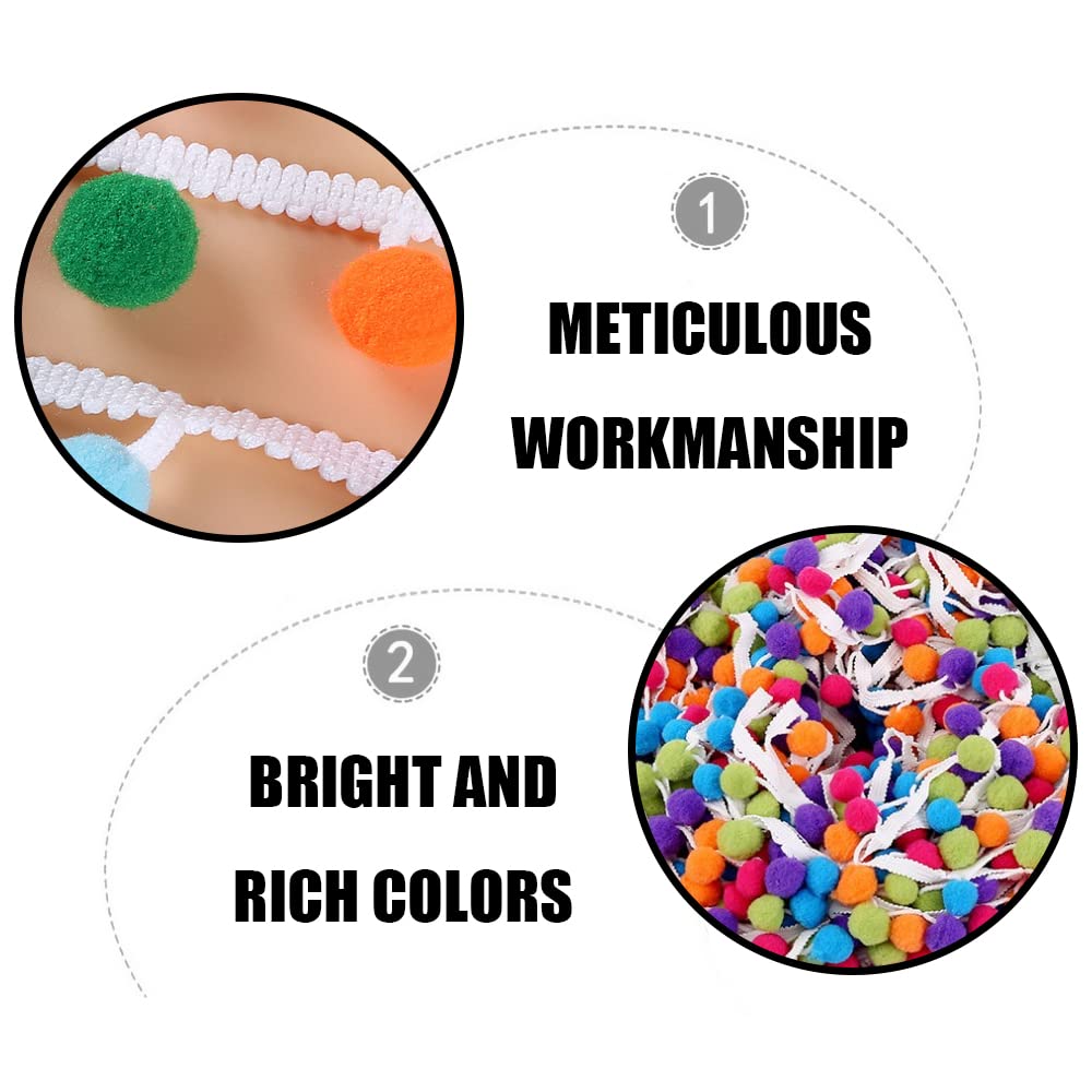 Bommelband Mit Fransen 18m - Bestickte Bordüre Für Basteln & Nähen