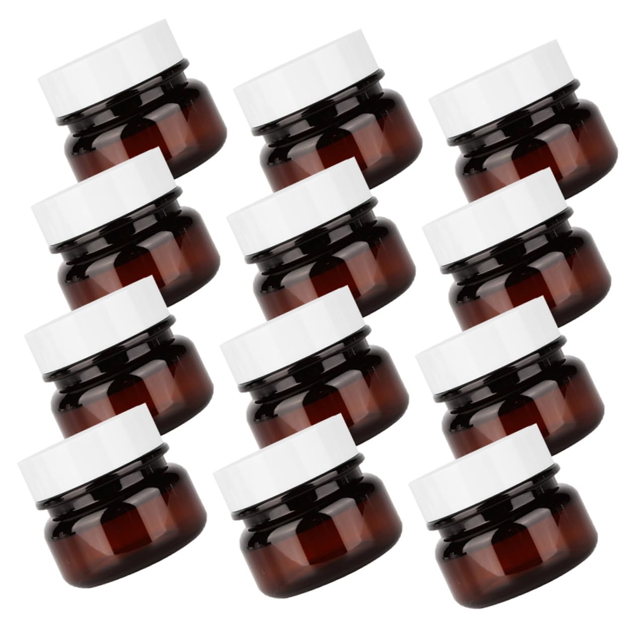 ERINGOGO 16 Stück Teiliges Braune Kosmetikdosen aus Dickwandigem Pet Kunststoff Leere Cremedosen für Augencreme und Hautpflege Reisebehälter Kompakt Langlebig für Proben und DIY Kosmetik