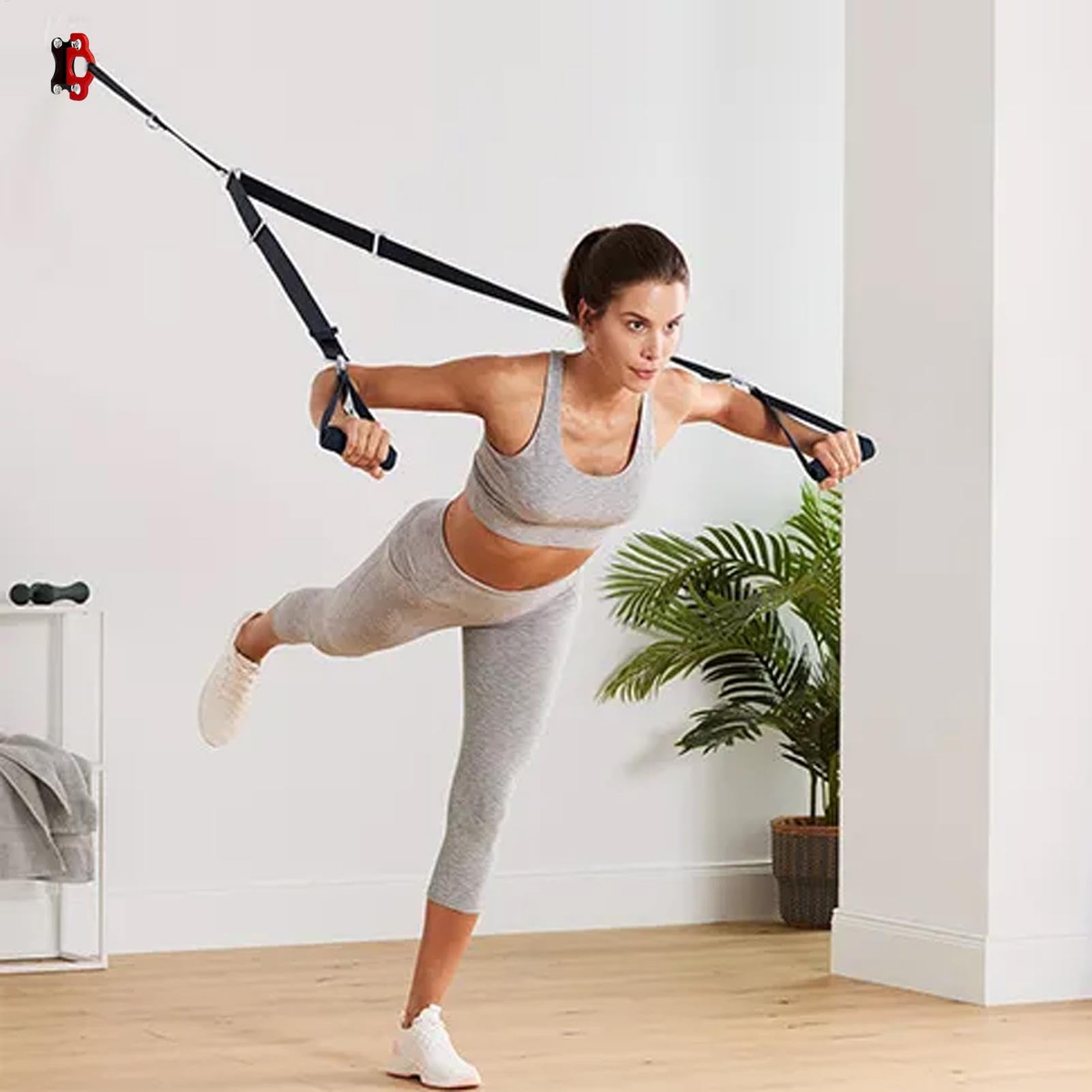 Bande Elastiche A Parete Heavy Duty 3 Pezzi | Gancio a Parete con Cinghie di a Corpo Libero Bande Elastiche per Esercizi con e Yoga