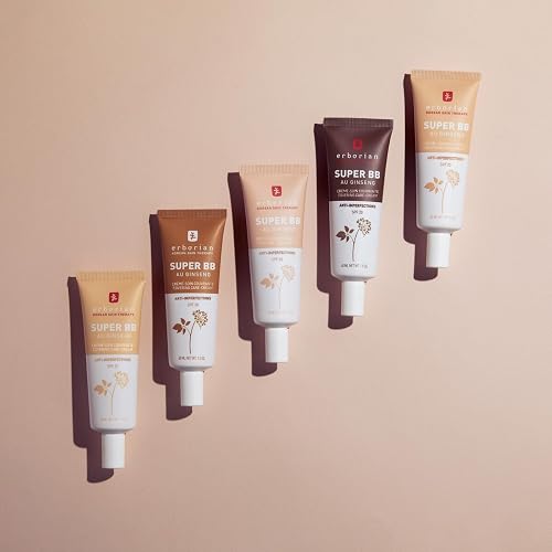 Erborian - Super BB Crème au Ginseng - Soin du Visage Teinté Haute Couvrance Anti-Imperfections - Correcteur et Perfecteur de Teint - Protection Solaire SPF 20 - Cosmétique Coréen - Clair 40 ml - 8