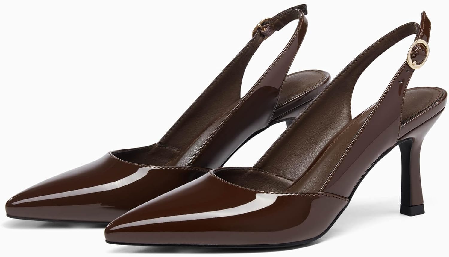 Rilista Women's Slingback Kitten Heels Closed Pointed Toe Wedding Party Dress Pumps Shoes - Image 3