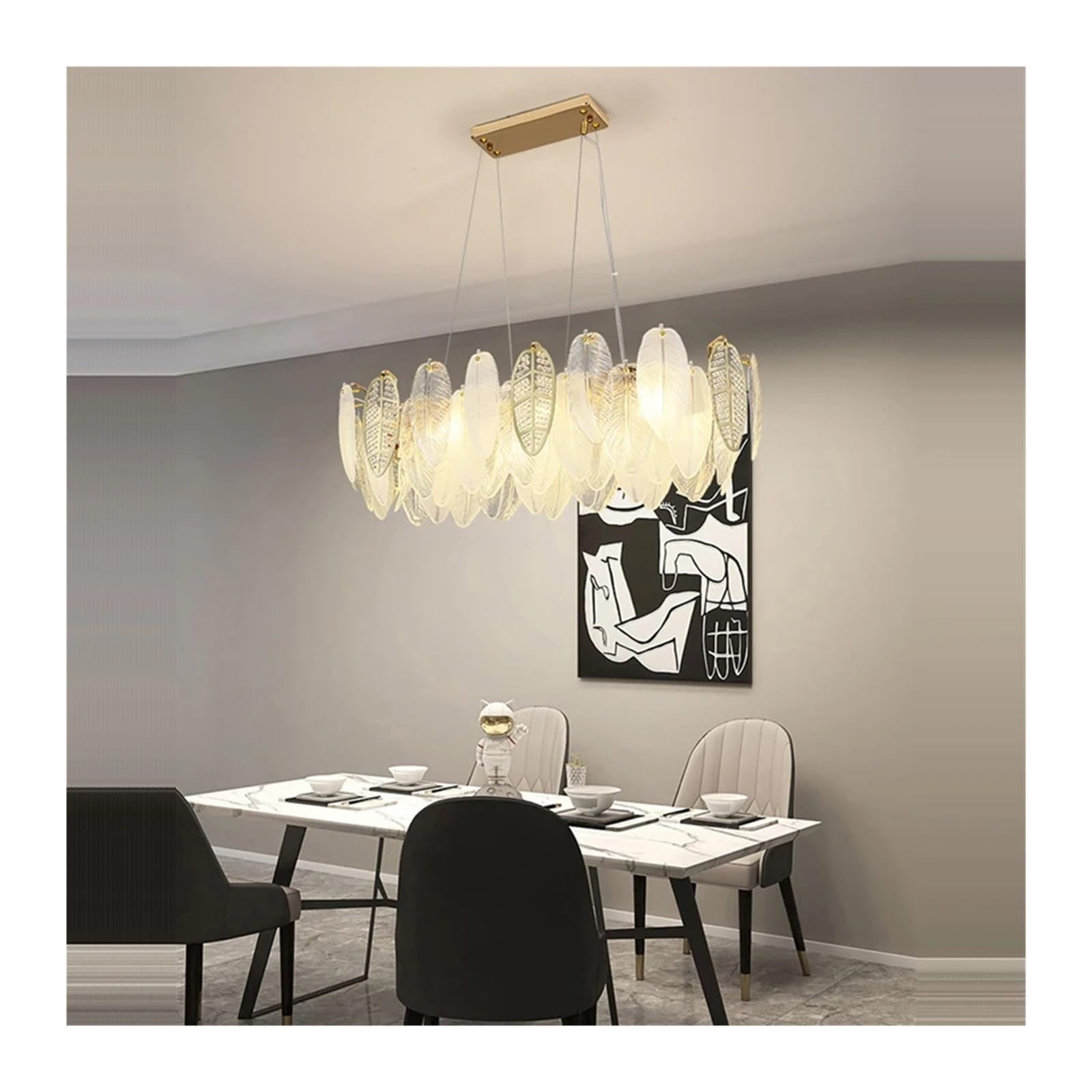 LED Home Decoration Gold Glass Leaf Pendant Light Hanging Lighting Living Room Pendant Light