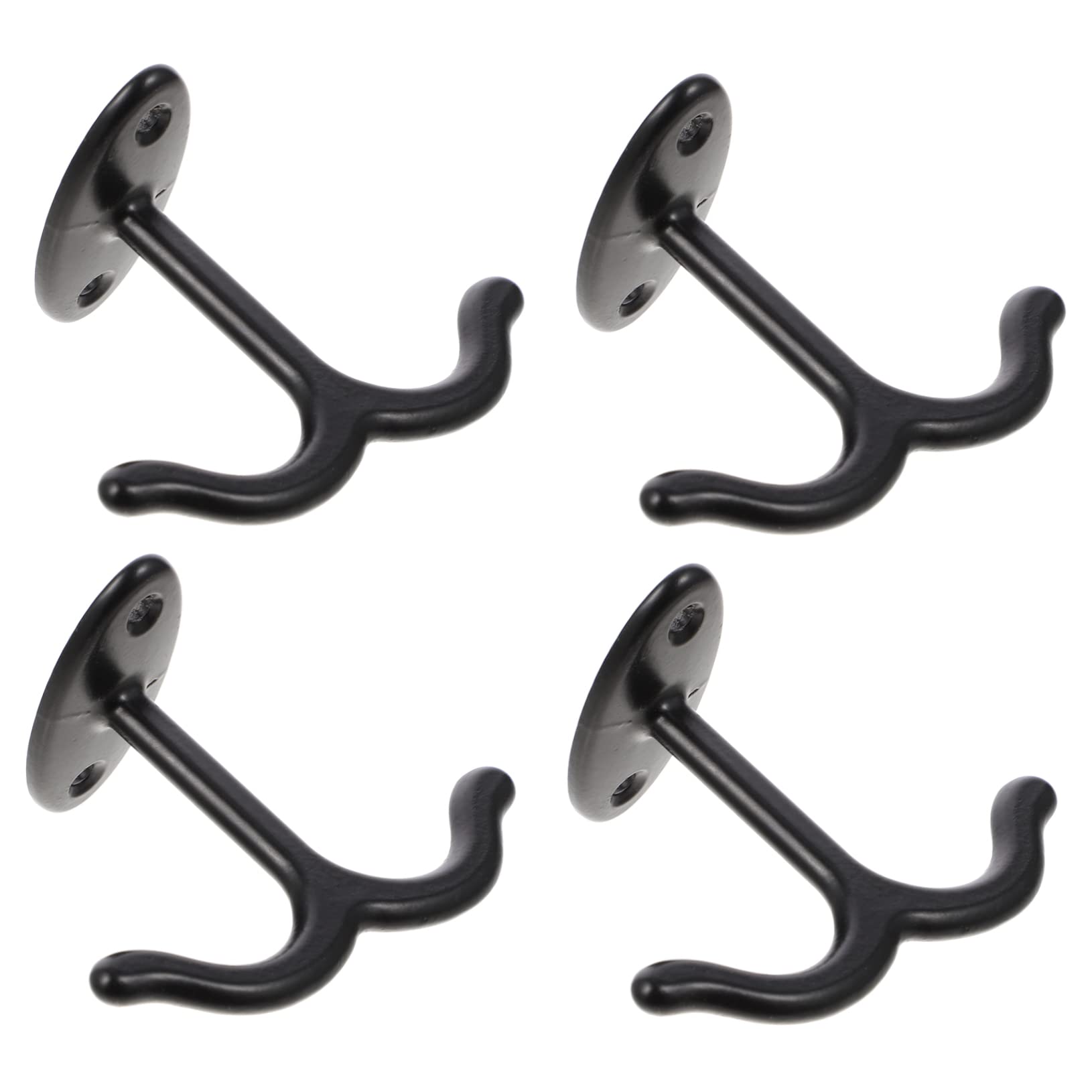 Cabilock 4 Pcs Ceiling Double Claw Hook Rustic Hooks Backpack Keychain Metallic Wallet Pot Hangers for Kitchen Ceiling Two Prong Hook Ceiling Mount Hooks for Hanging Plants Key Hook Holder