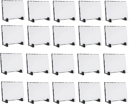 YOUKE OLA 20 Pieces Sublimation Slate Blank Rock Stone Photo Rectangular Frame Heat Transfer Plaque Picture Frame with Display Holder for Birthday, Wedding 4 x 6 Inch
