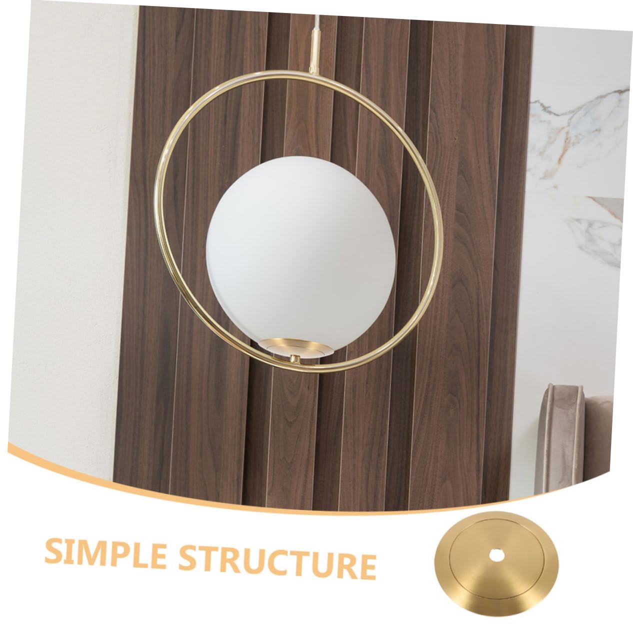 HOMSFOU Anello per Paralume in Ottone Oro Resistente, Ricambio per Lampade da Tavolo