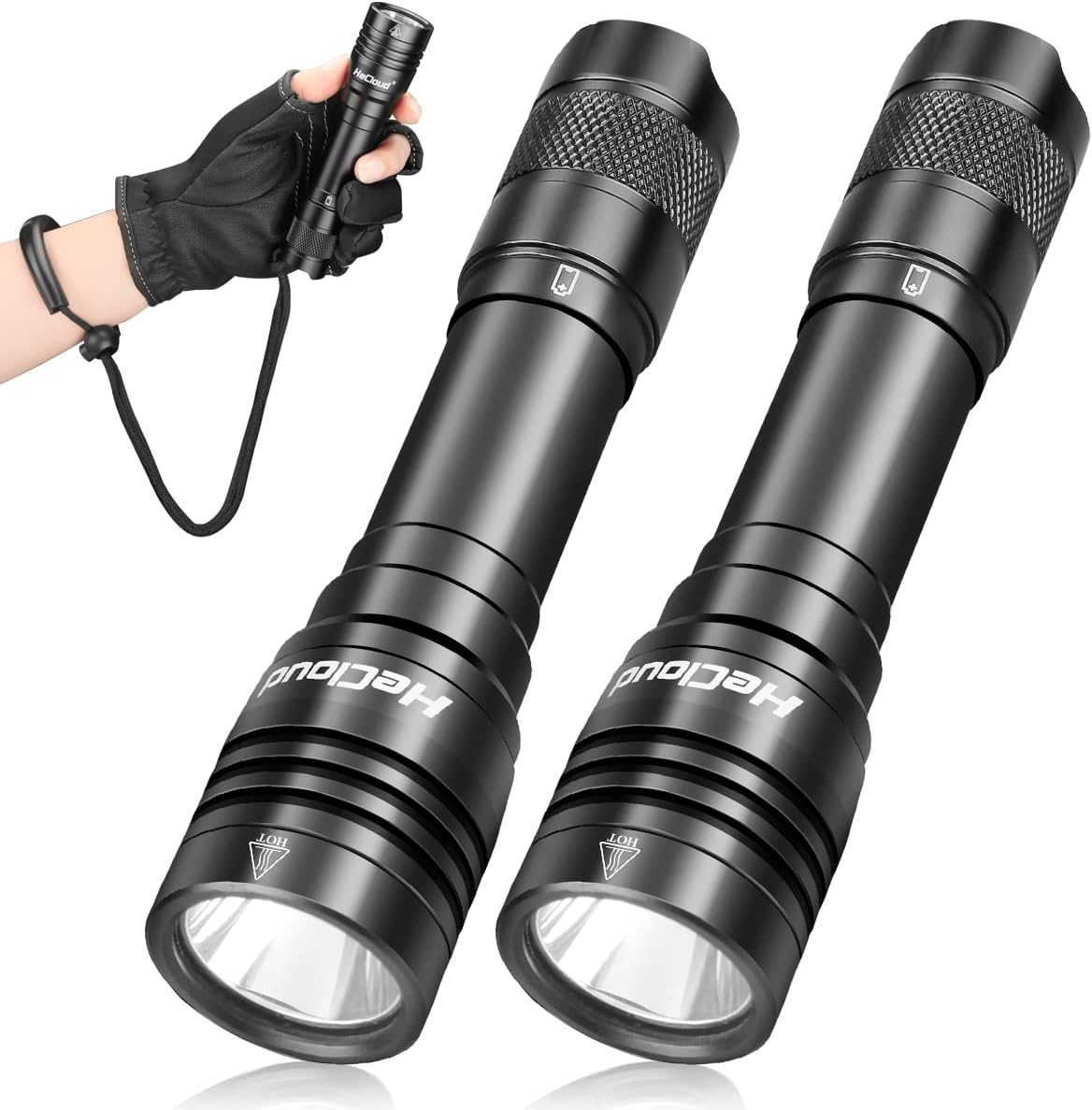 2 Pack Scuba Diving Flashlight with Rechargeable Power Dive Light Torch 3000 Lumens Underwater 328ft IPX8 Waterproof 4 Modes Safety Light with USB Charger for Submarine Deep Sea Snorkeling