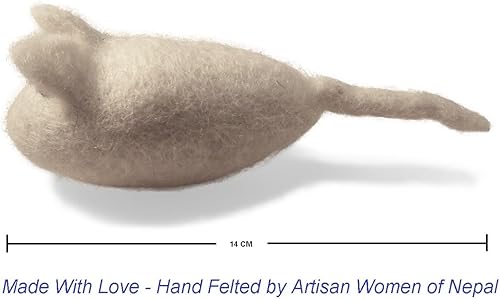 Miniatura 3 de Juguetes de ratón para gatos, 3 juguetes de ratón de lana de fieltro sin hierba gatera para gatos y gatitos de interior, ratones grandes hechos a