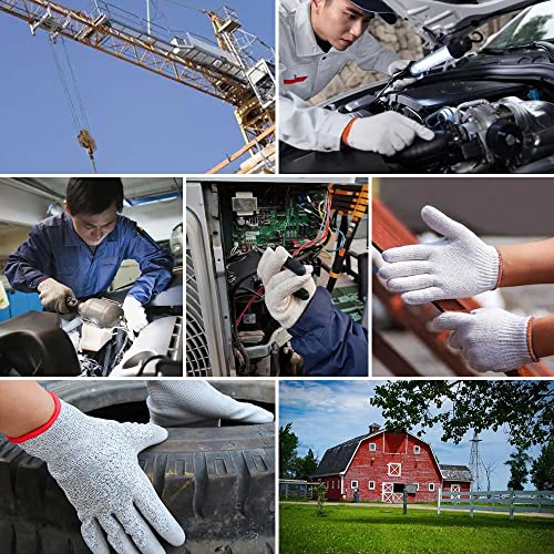 12 Pairs Hand Work Gloves, Safety Protection Work Gloves For Painter Mechanic Bbq Industrial Work Warehouse Gardening Construction Men & Women Cut Repair Gloves（Blue） #TOP5