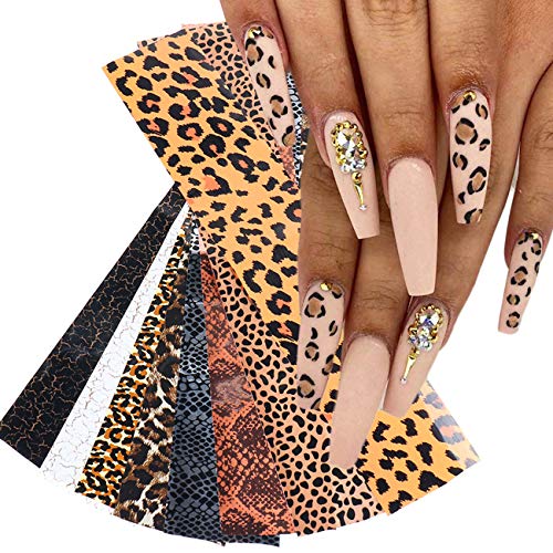 Beiling BEILING-0000082 10 Sheets Leopard Snake Nail Art Foils 3D Foil Transfer Adhesive Nail Art Decals Women Girls Manicure Tips Nail Supply Mystery Sexy Nail Art Decoration Accessories Nail Foils Nail Art thumb #2