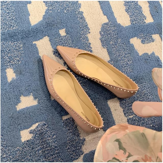 Studded Ballet Flats for Women Pointed Toe Rivet Flats Slip On Comfortable Dress Shoes Casual Formal Wedding Ballerina Shoes3