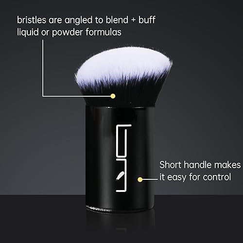 Miniatura 3 de Brush Master Brocha retráctil de maquillaje Kabuki para polvo, rubor, bronceador, corrector, cubierta de cepillo portátil, perfecto para viajes