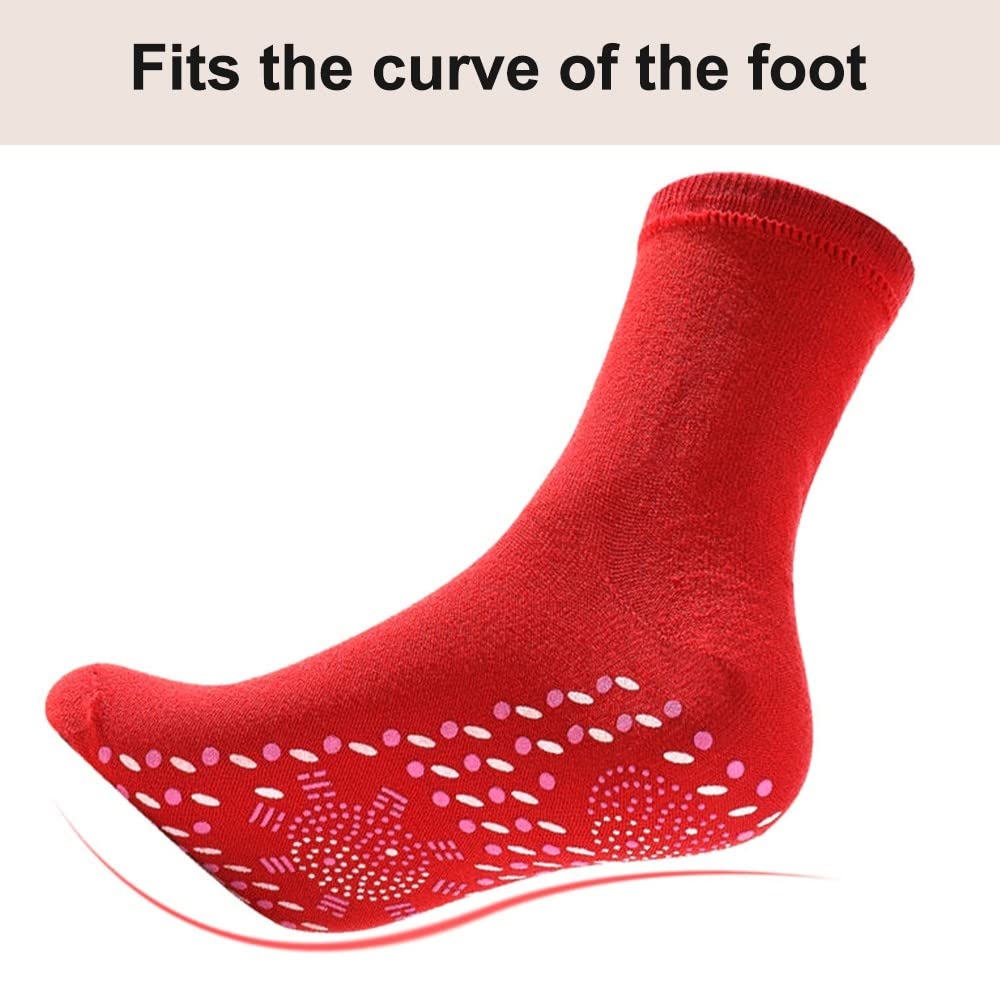 Calcetines calefactables, 3 pares de calcetines magnéticos, calcetines térmicos antideslizantes de invierno, calcetines de turmalina autocalentables para hombres y mujeres, montañismo, esquí,
