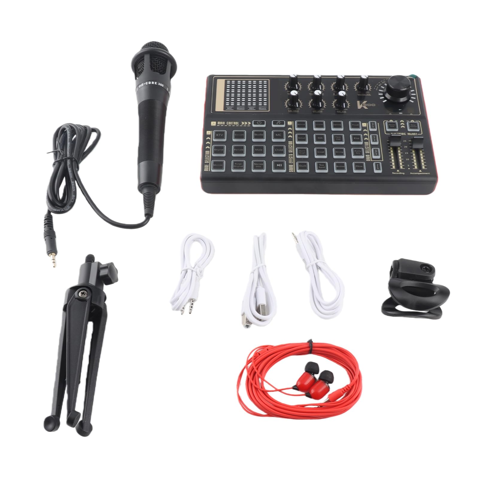 SK300 Live-Soundkarten-Voice-Changer-Mixer mit Hoher Kompatibilität für Smartphone-Computerspiele, Drahtlose Verbindung Verfügbar (Soundkarten-Kit)