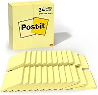 Vista 13 de Post-it Notas, 3 x 3 pulgadas, 100 hojas por bloc Amarillo canario 24 blocs, paquete de 8